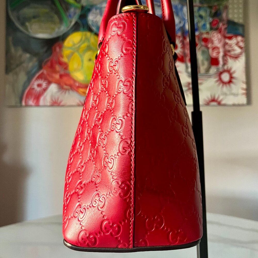 Gucci Red Microguccissima Leather Top Handle - Picture 4 of 15